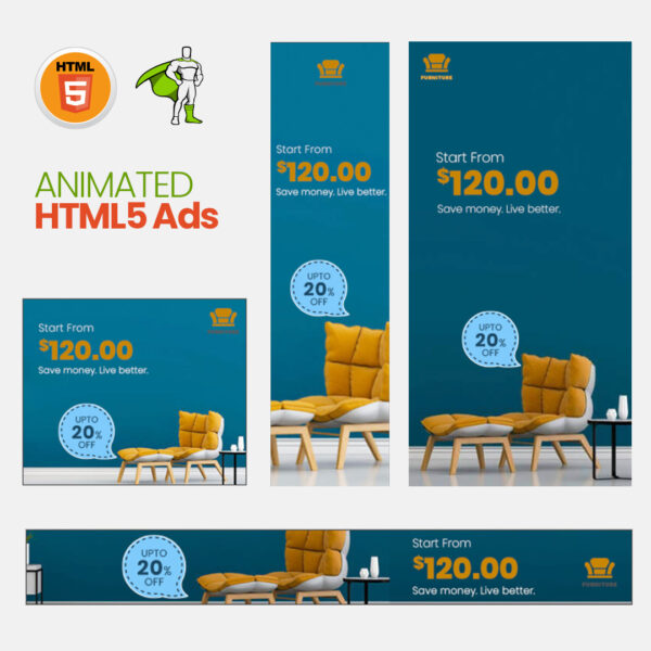 Furniture & Home Decor Animated HTML5 Banner Ads