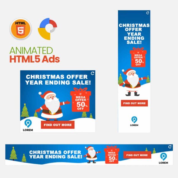 Christmas product sale html5 banner