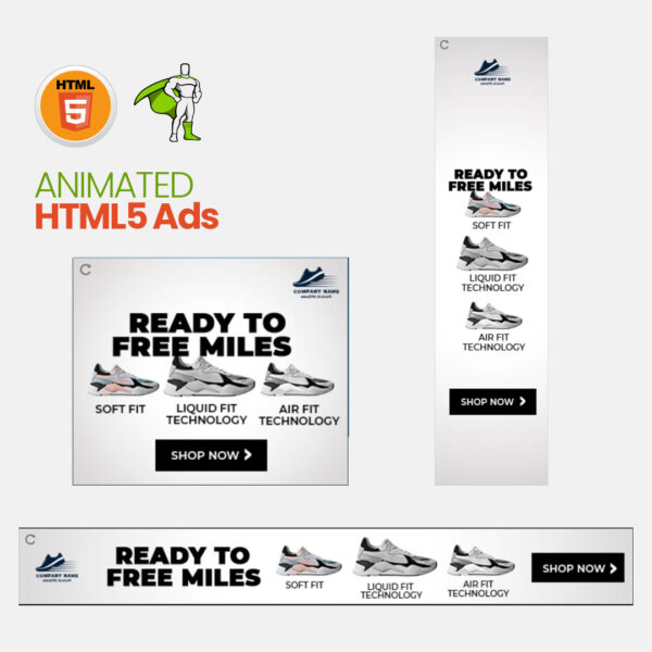 Shoes footwear product HTML5 banner template